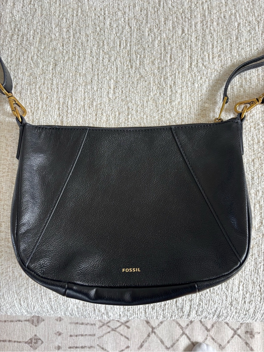 Fossil Black Leather cross body*mint condition*